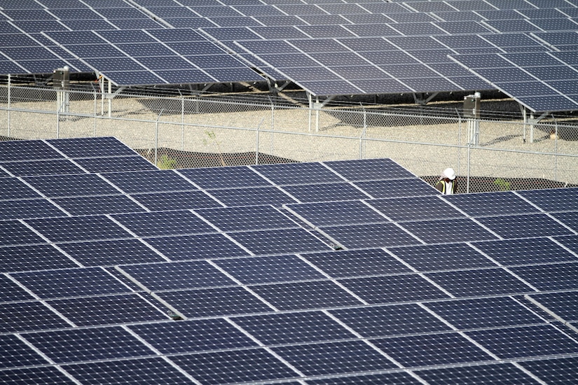 Solar panels shown