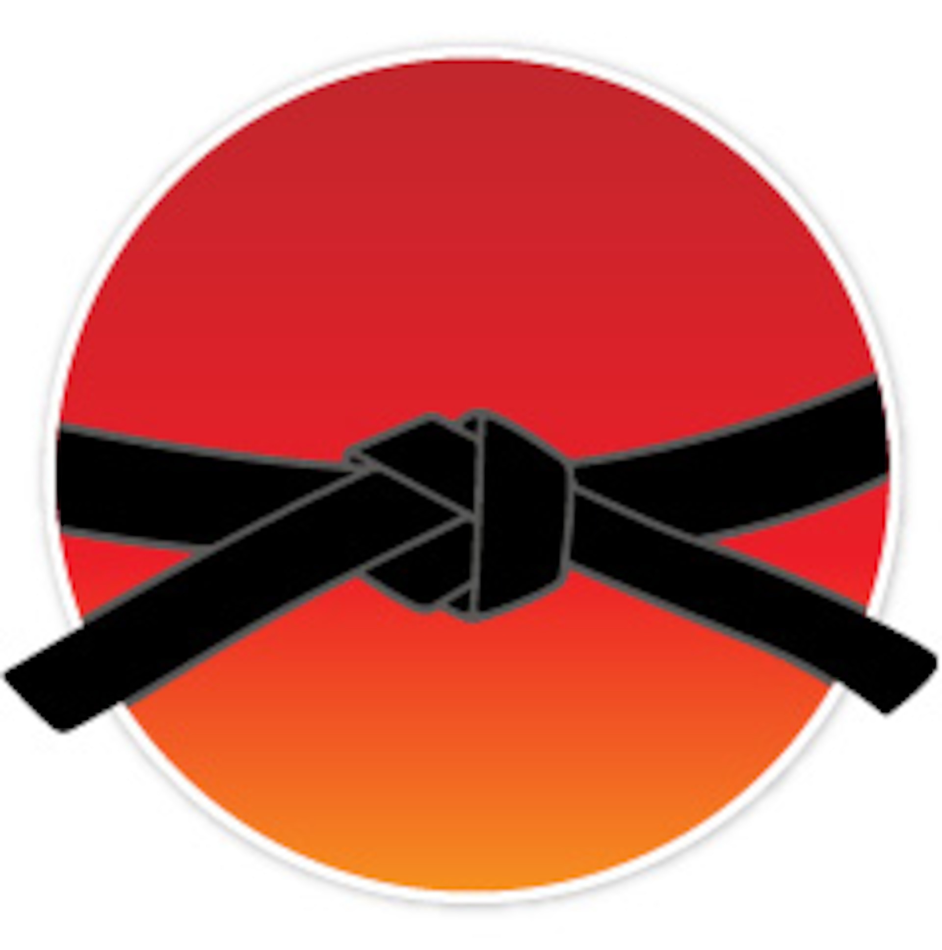 Black belt tied over a red circle