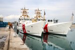 U.S. Coast Guard Cutters Emlen Tunnel (WPC 1145) and Glen Harris (WPC 1144) are moored pierside in Beirut, Lebanon, Jan. 31. Emlen Tunnel and Glen Harris are deployed to the U.S. 5th Fleet area of operations to help ensure maritime security and stability in the Middle East region. (U.S. Army photo by Cpl. DeAndre Dawkins)