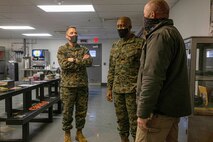 Naval Support Facility Indian Head Annex Stump Neck, Maryland (February 1, 2022) - U.S. Marine Corps Lt. Gen. Michael E. Langley, Commanding General, Fleet Marine Force Atlantic, U.S. Marine Corps Forces Command, Marine Forces Northern Command (MARFOR NORTHCOM) visits Chemical Biological Incident Response Force (CBIRF) aboard Naval Support Facility Indian Head Annex Stump Neck, Md. Lt. Gen. Langley toured the Downey Responder Training Facility to see the expeditious response capabilities of CBIRF Marines and Sailors first hand. (Official U.S. Marine Corps photo by Lance Cpl. Blakely Graham/Released)