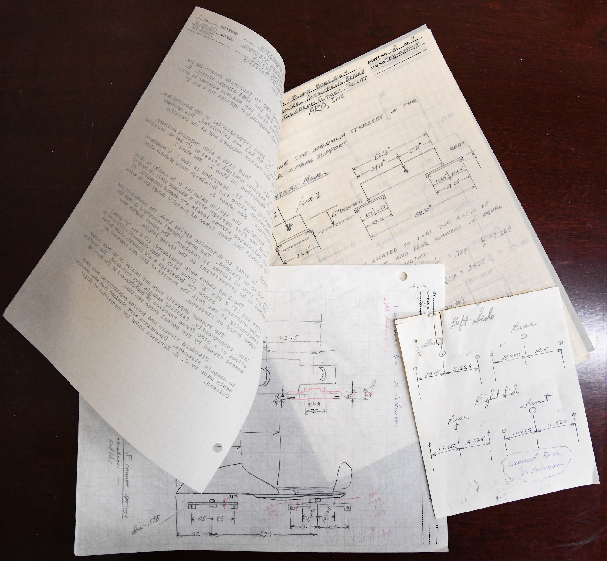 Documents from the early 1960s show Arnold Engineering Development Complex, then Center, provided engineering analysis and materials testing to support the U.S. Air Force bobsled team as they vied for a spot in the 1964 Winter Olympics. AEDC was asked to fabricate runners, the skate-like blades on which bobsleds slide, for the Air Force’s two-man and four-man bobsleds, prompting the AEDC examination of the equipment. (U.S. Air Force photo by Jill Pickett)