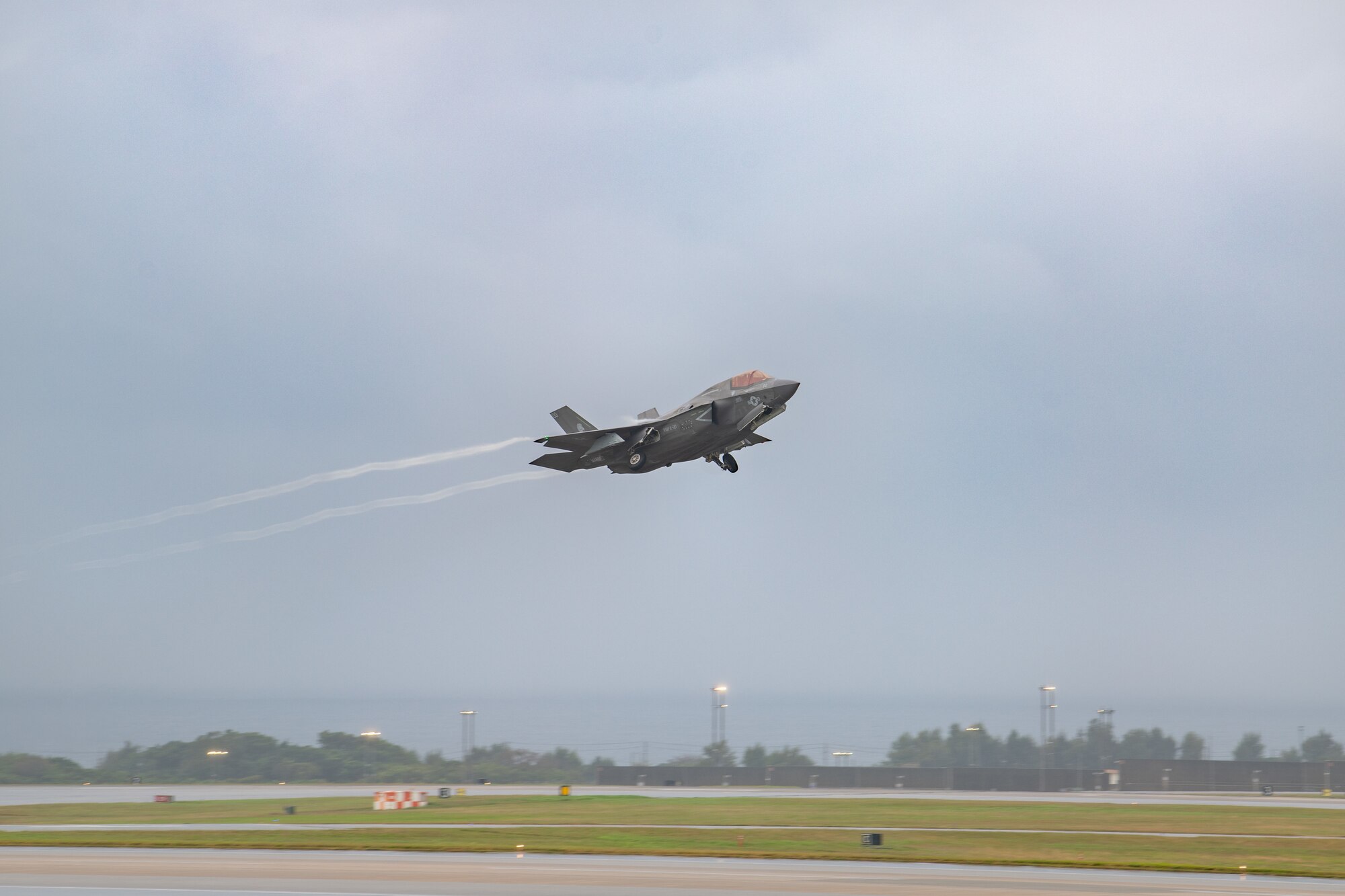 A jet takes off