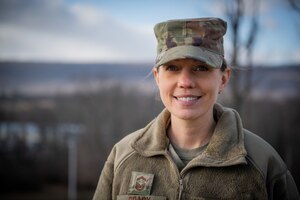 Senior Master Sgt. Kristin Graby, Senior Enlisted Leader for the 203rd Weather Flight, Pennsylvania Air National Guard, poses for a photo.
