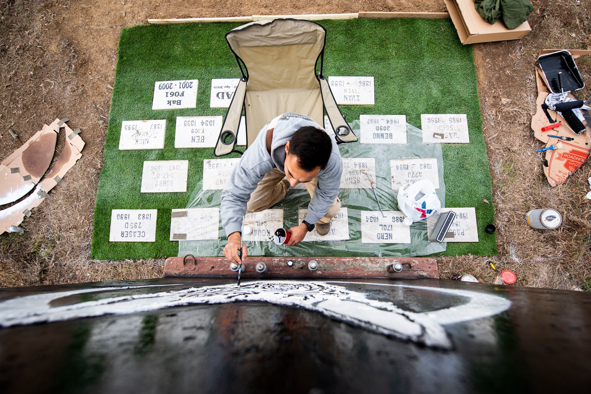 39th SFS MWD handlers build K-9 memorial