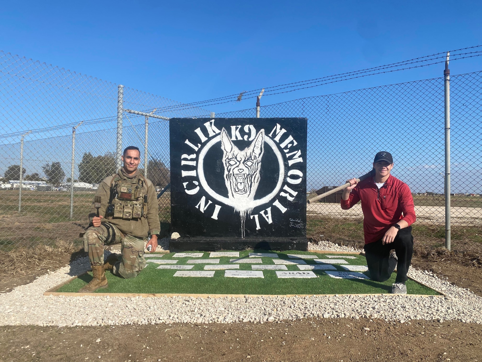 39th SFS MWD handlers build K-9 memorial
