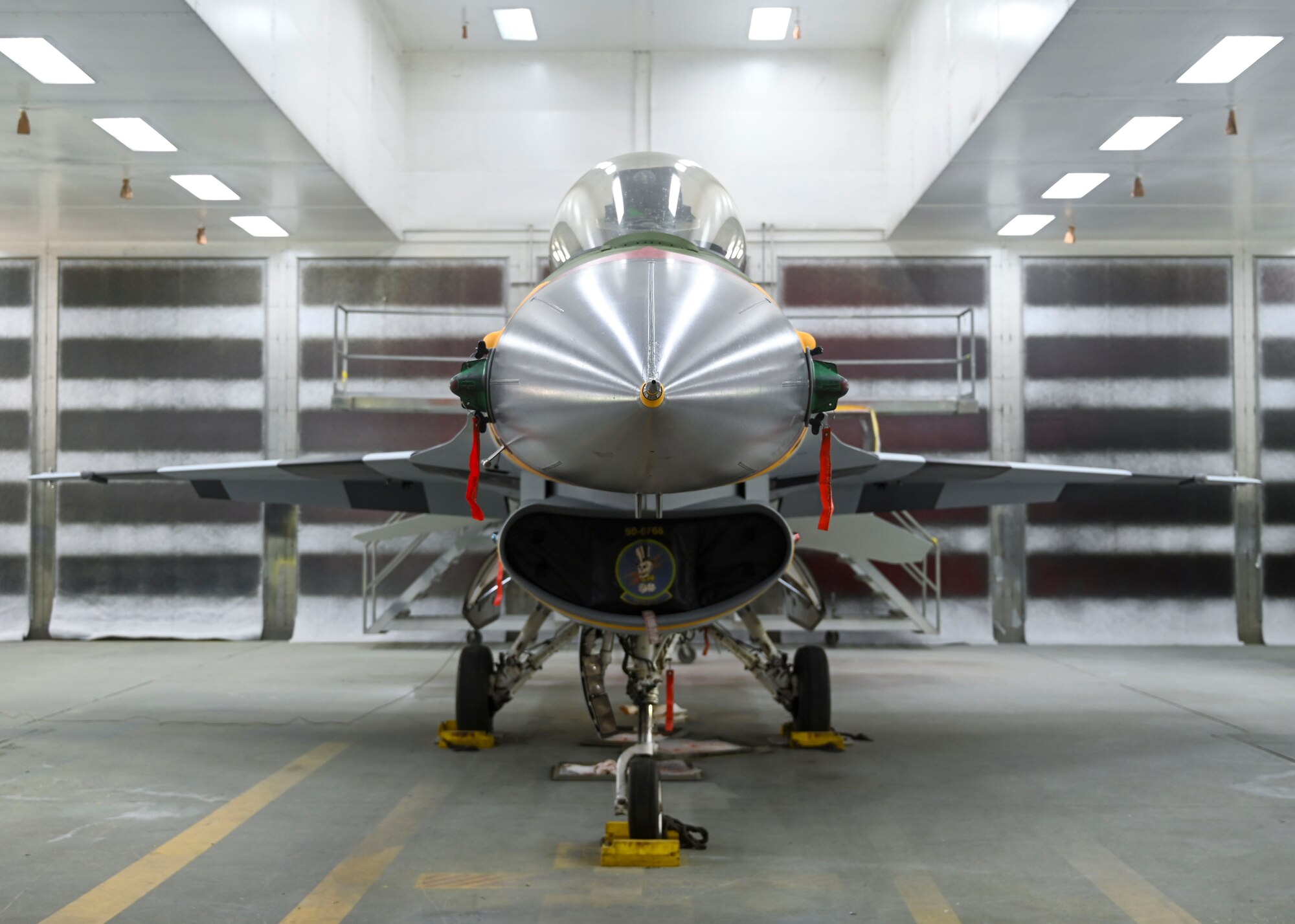 The 310th Fighter Squadron’s newly painted F-16 Fighting Falcon sits on display Jan. 19, 2022, at Luke Air Force Base, Arizona.
