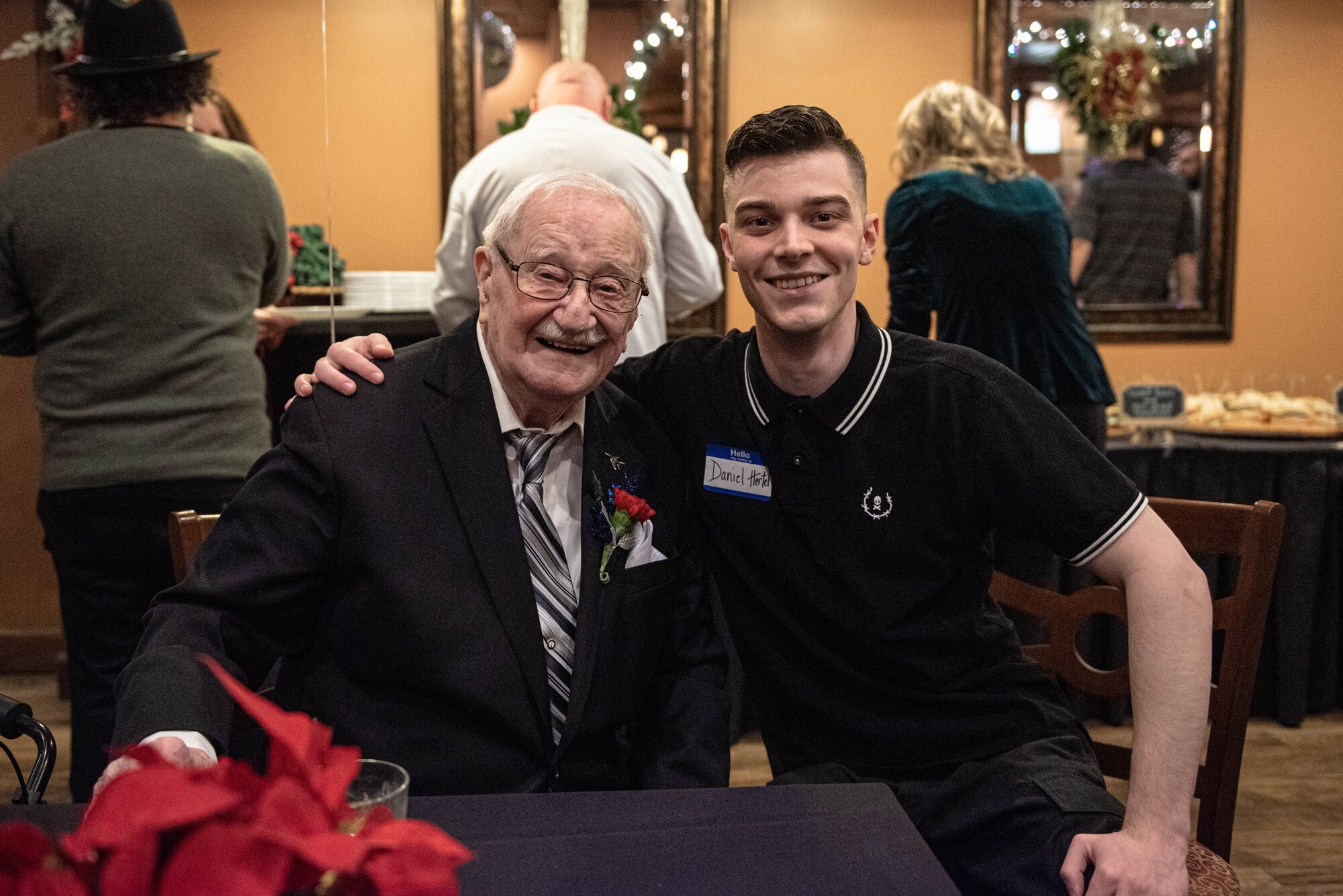 Col. Laverne Donner poses with his grandson Daniel Hertel