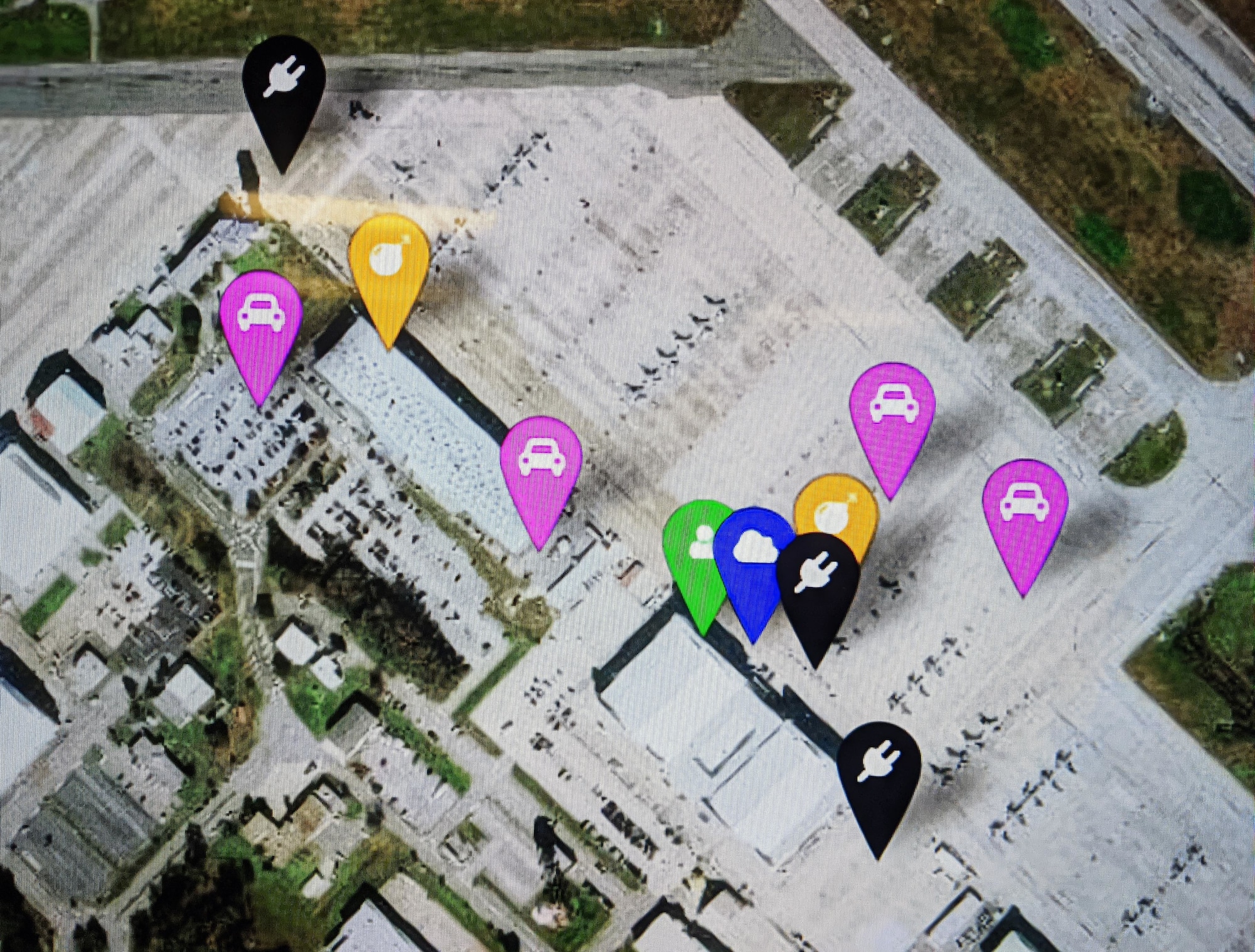 Location markers track flight line assets like fuel trucks, tow tractors, and other support equipment in real-time on mobile devices via GPS to improve situational awareness and efficiency for naval aviation operations. The 5G Identification of Support Equipment (5GISE) system was developed by engineers at the Naval Air Warfare Center Aircraft Division to advance capability and readiness for flight lines. (U.S. Navy photo)
