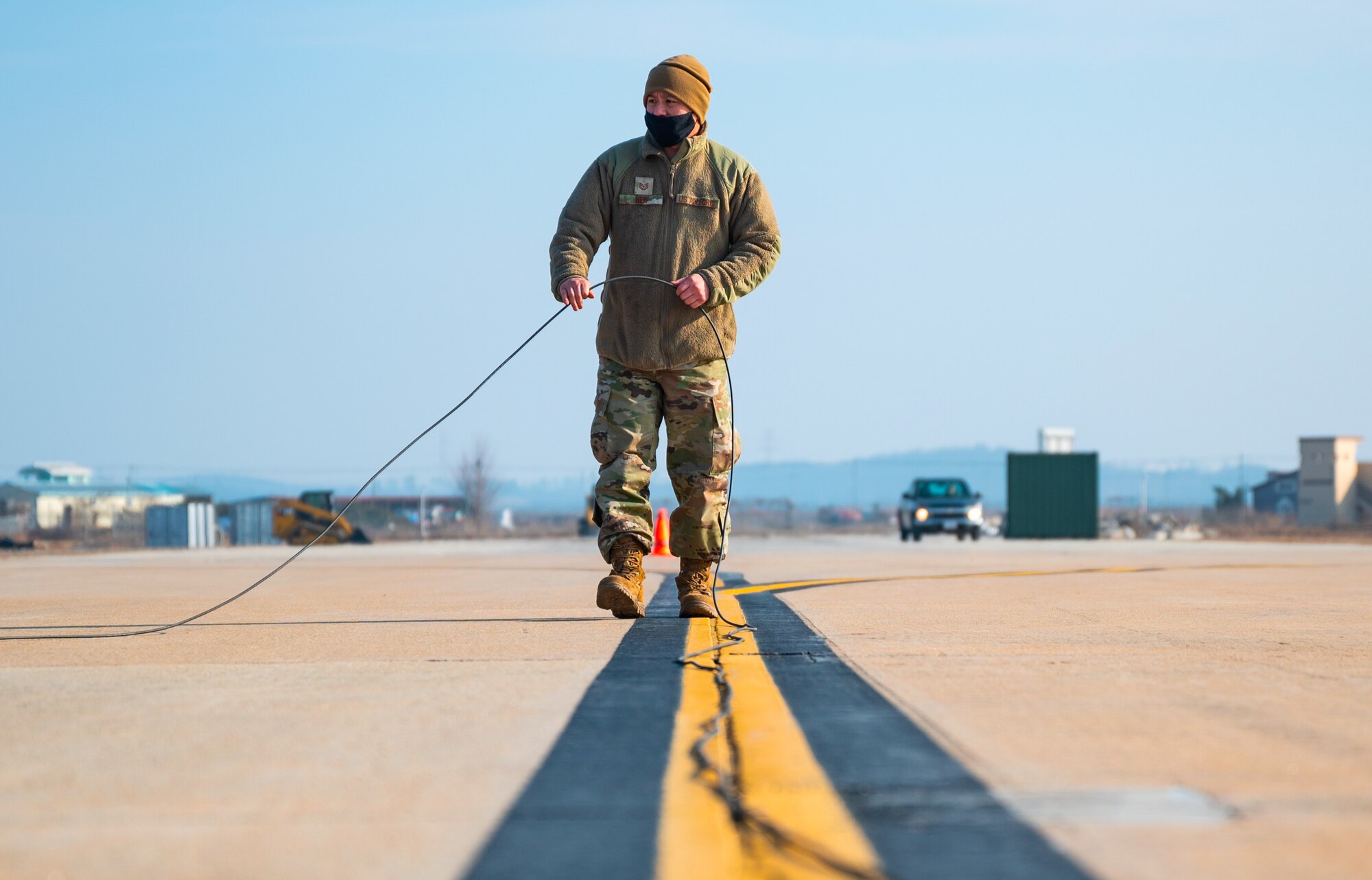 Several CES flights worked together to assemble an emergency airfield lighting system as part of alternate landing surface training.  This type of training ensures our world-class pilots stay proficient at ALS and EALS operations, keeping them ready to #FightTonight.