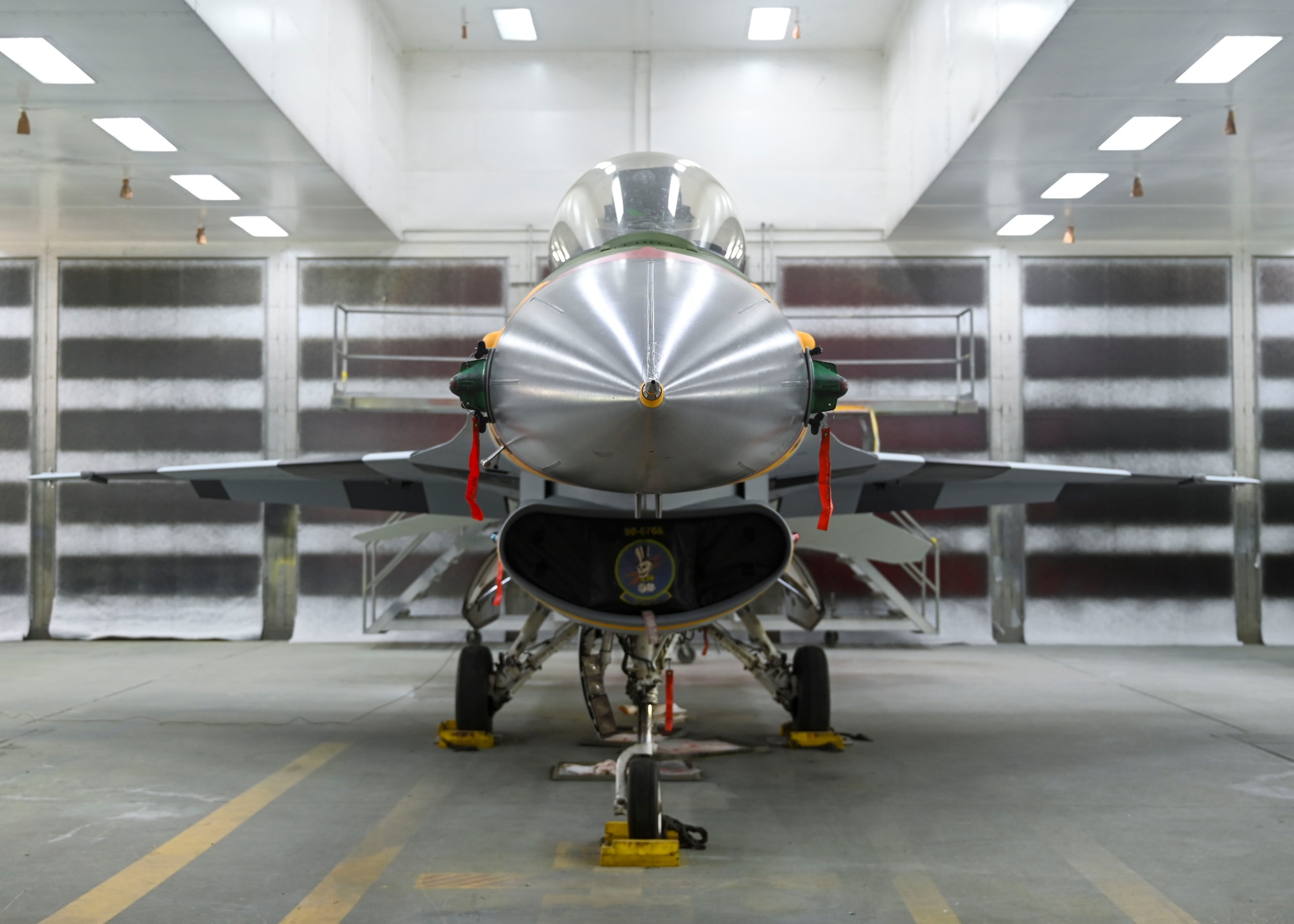 The 310th Fighter Squadron’s newly painted F-16 Fighting Falcon sits on display Jan. 19, 2022, at Luke Air Force Base, Arizona.