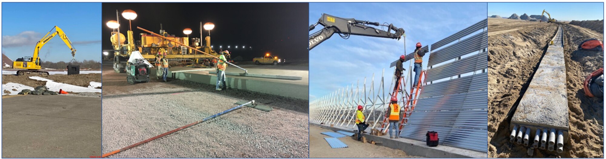 Collage of construction photos
