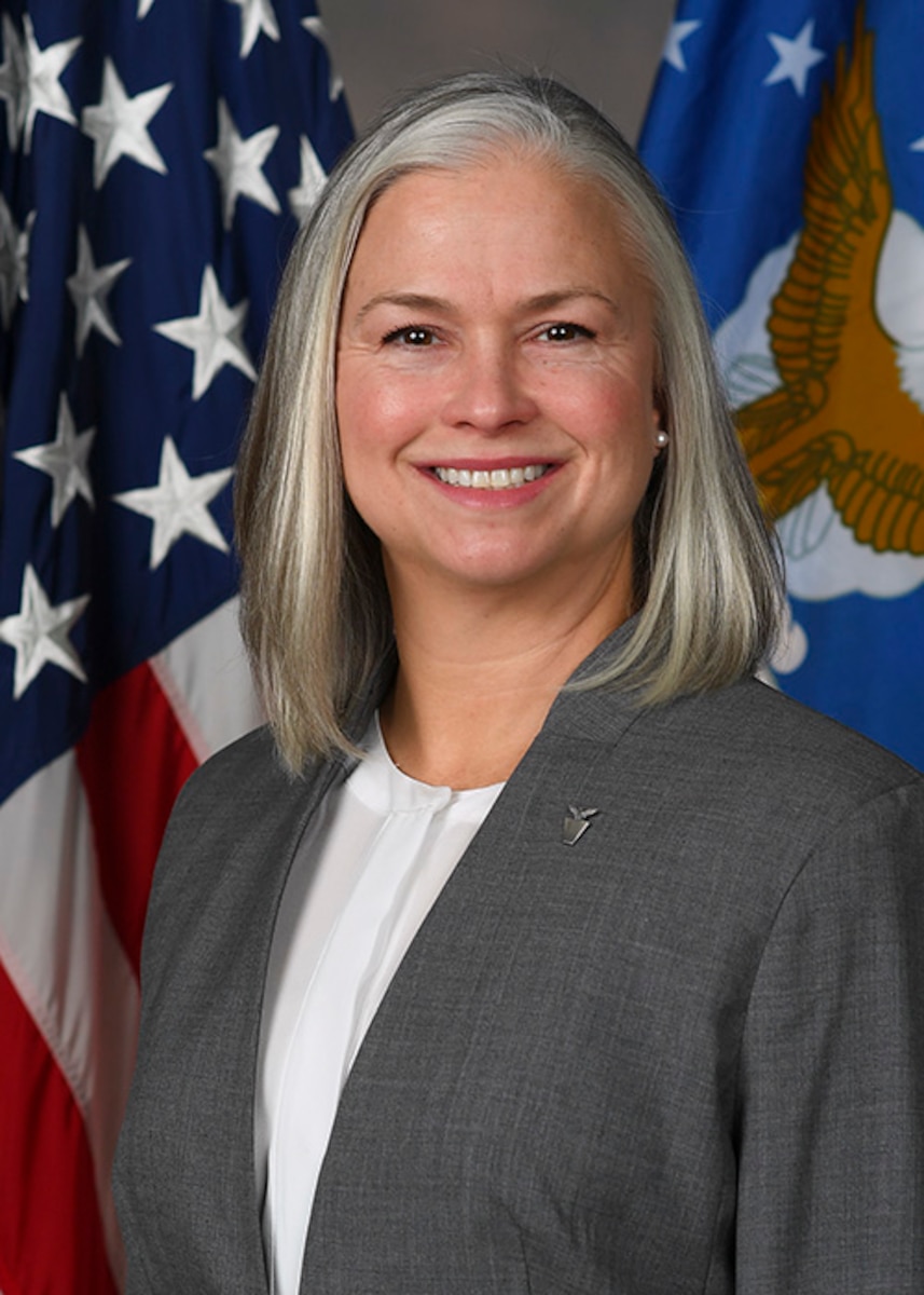 This is the official portrait of Lea Kirkwood, PEO of Agile Combat Support, AFLCMC.