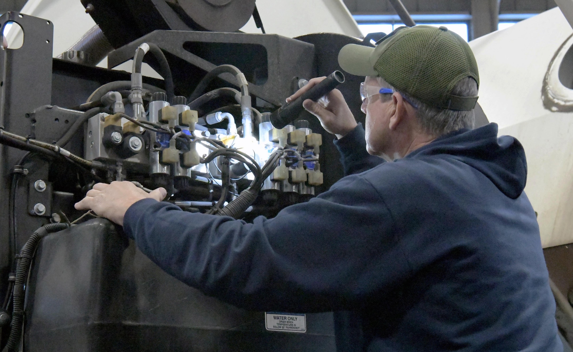 Man working on truck
