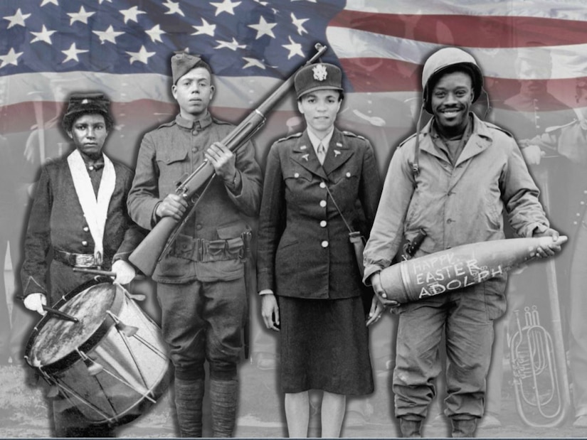 Four service members stand in formation.