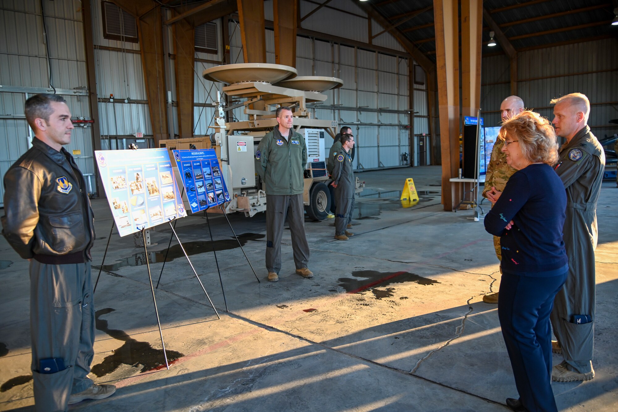 Susan Payne, mayor of Alamogordo, New Mexico, visits the 704th Test Group, Feb. 7, 2022, on Holloman Air Force Base, New Mexico. This visit was for Payne to become familiarized with Holloman and its mission as the new mayor of Alamogordo. (U.S. Air Force photo by Airman 1st Class Jessica Sanchez-Chen)