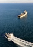 The next generation landing craft, Ship to Shore Connector (SSC), Landing Craft, Air Cushion (LCAC), successfully completed well deck interoperability testing with USS Carter Hall (LSD 50) and demonstrated the craft are another step closer to fleet integration.