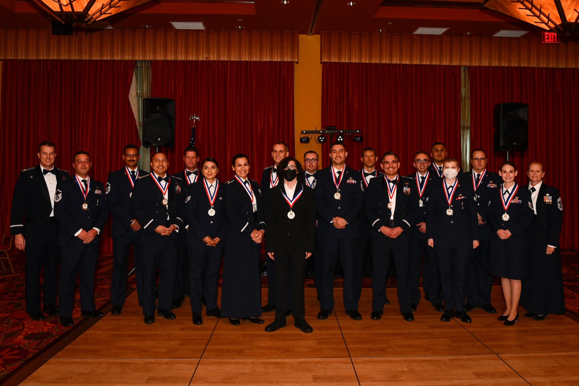 The 944th Fighter Wing Booster Club invited Airmen from the 944th Fighter Wing, along with family, friends, and community partners, to gather at the Renaissance Hotel in Glendale, Ariz., Jan. 29, 2022 for an awards banquet. Col. Mark D. Van Brunt, 944th Fighter Wing Commander, presented awards to 944th Airmen for outstanding performance and dedication to the wing. Maj. Gen. Bryan D. Radliff, 10th Air Force Commander, was also in attendance. Brig. Gen. Max J. Stitzer, special assistant to the Chief of the Air Force Reserve, was the guest speaker for the event that was hosted and sponsored by the 944th Fighter Wing Booster Club. (U.S. Air Force photos by Staff Sgt. Tyler J. Bolken / Released)