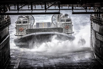 The next generation landing craft, Ship to Shore Connector (SSC), Landing Craft, Air Cushion (LCAC), successfully completed well deck interoperability testing with USS Carter Hall (LSD 50) and demonstrated the craft are another step closer to fleet integration.