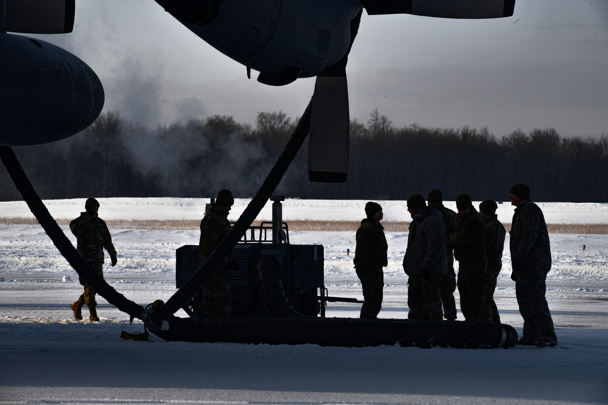 Crew chiefs assigned to the 910th Aircraft Maintenance Squadron removed snow and ice from the 910th Airlift Wing’s fleet of Lockheed Martin C-130H Hercules aircraft, Feb. 6, 2022, on the YARS flightline. The area experienced a level one snow emergency days prior to the February Unit Training Assembly which added 11 inches of new snow to their previous 5 inches of accumulation.