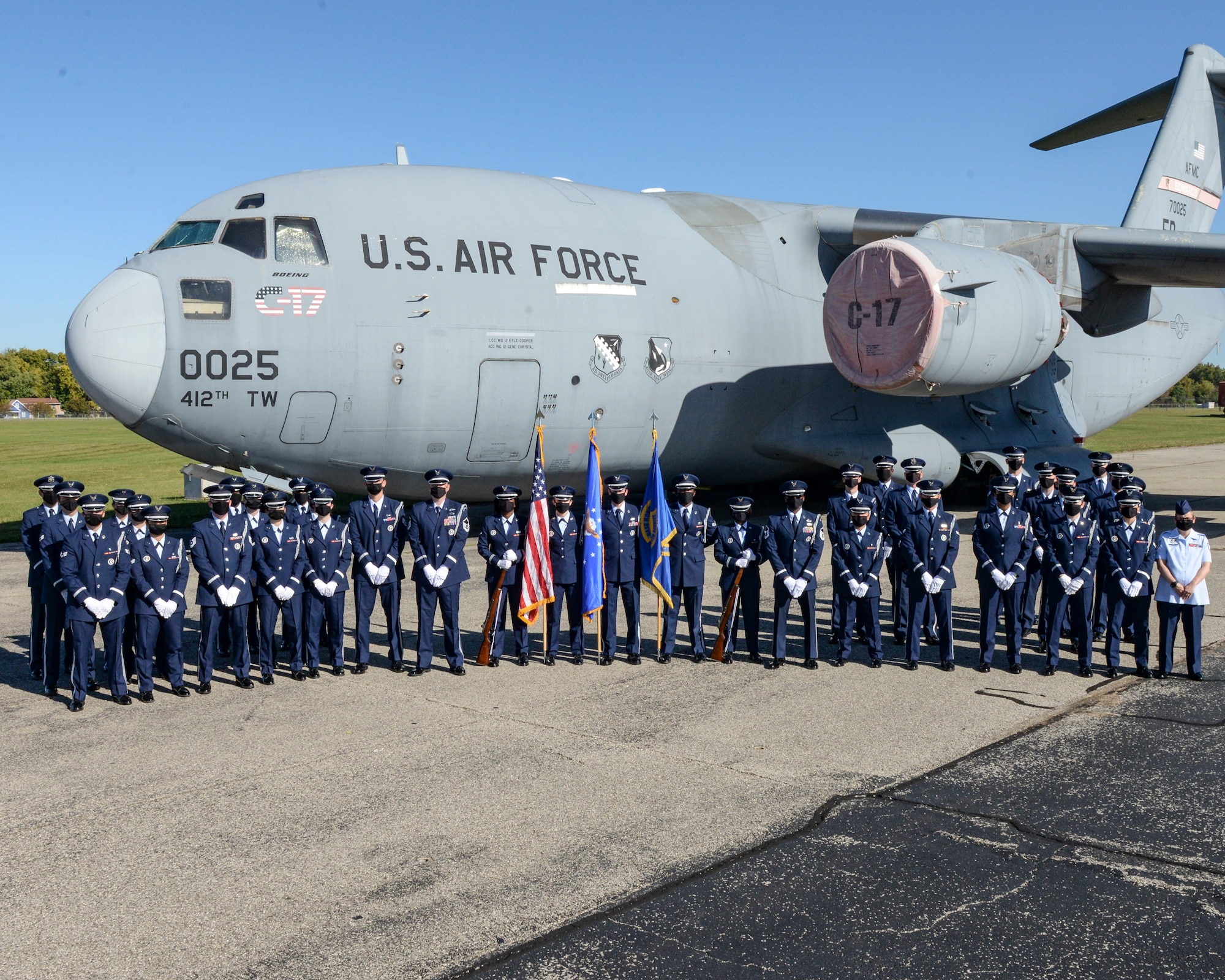 Honor Guard members from Wright-Patterson Air Force Base, Ohio, group photo. (U.S. Air Force photo by Wesley Farnsworth)