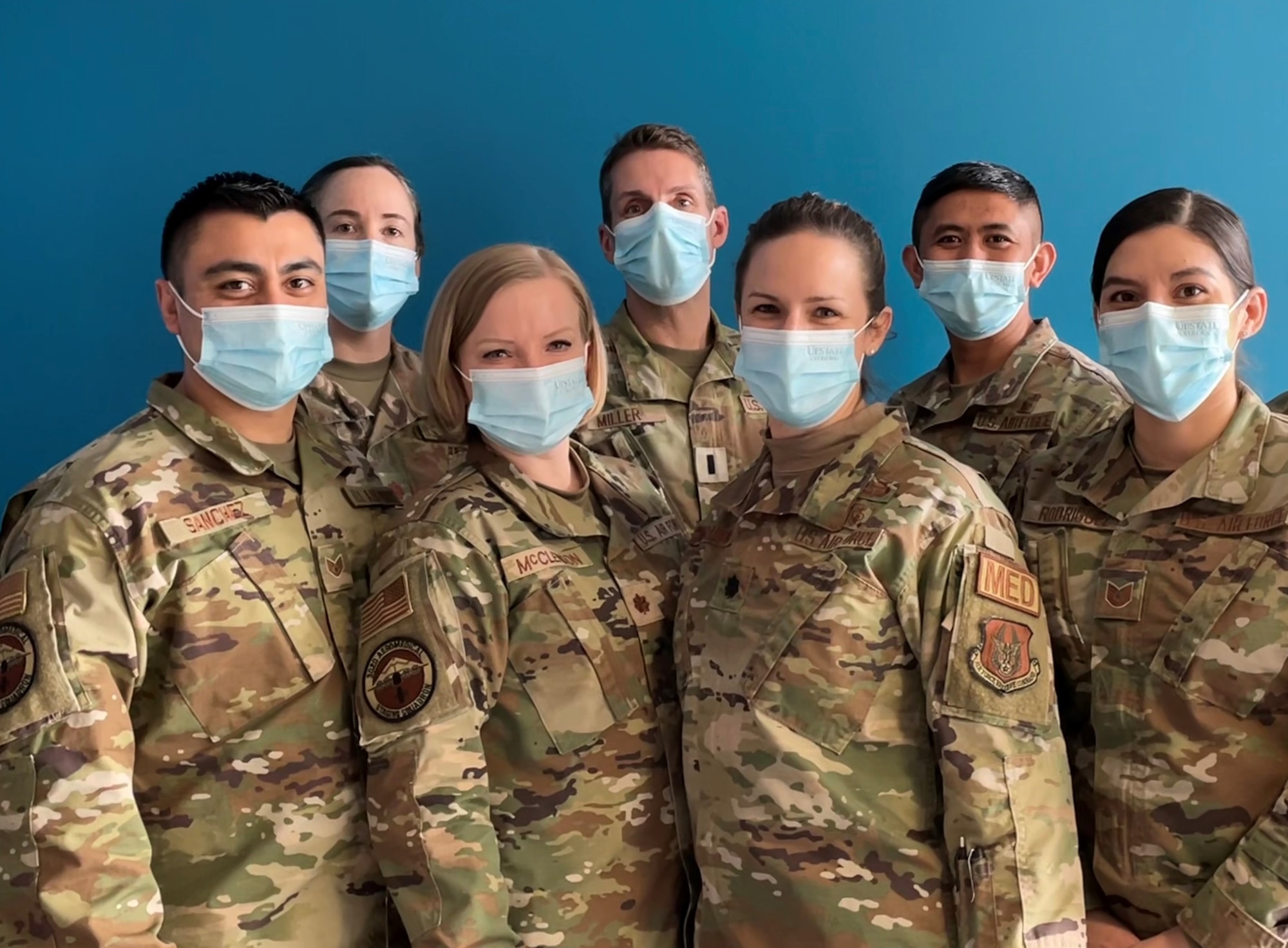 Air Force Reserve Medics Pose for a photo.