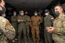 Building Partner Aviation Capacity Seminar 22A participants tour an air traffic control tower Jan. 27, 2022, at Eglin AFB, Florida.