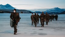U.S. Marines and Sailors with II Marine Expeditionary Force (MEF) arrive at Bardufoss Air Station, Norway, Feb. 2, 2022. Norway is the host nation of Exercise Cold Response 22, an annual training event that II MEF and several other partner nations participate in to exercise and advance critical military capabilities. (U.S. Marine Corps photo by Lance Cpl. Jacqueline C. Arre)
