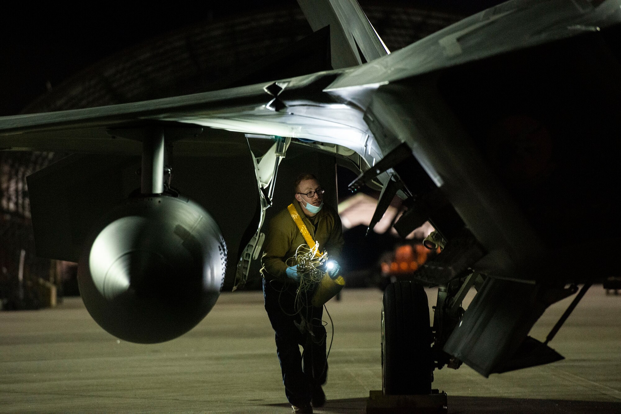 Maintainer on flightline