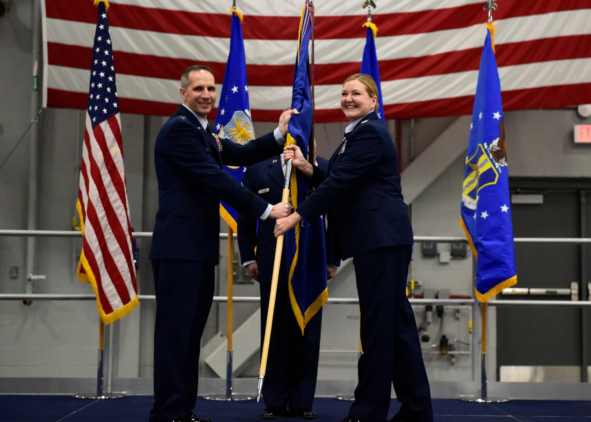 Col. Morrison accepts guidon