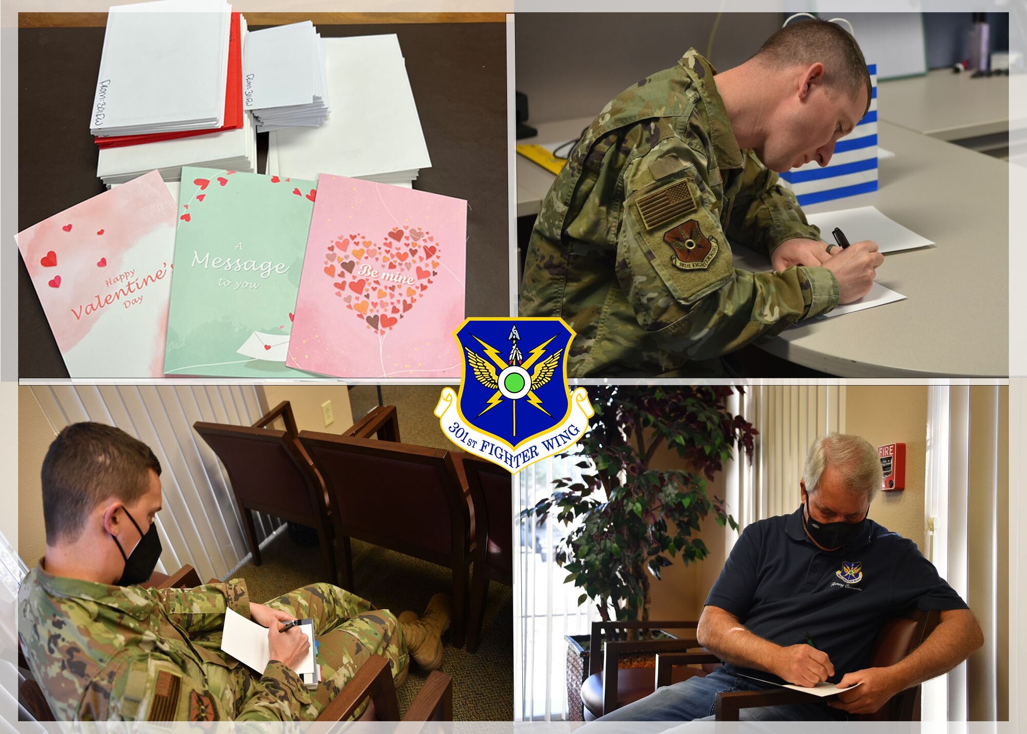 Reserve Citizen Airmen and civilians assigned to the 301st Fighter Wing participated in the annual Valentines for Veterans initiative between 5-8 February 2022.