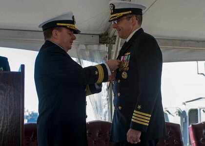 USS Leyte Gulf Changes Command at Naval Station Norfolk