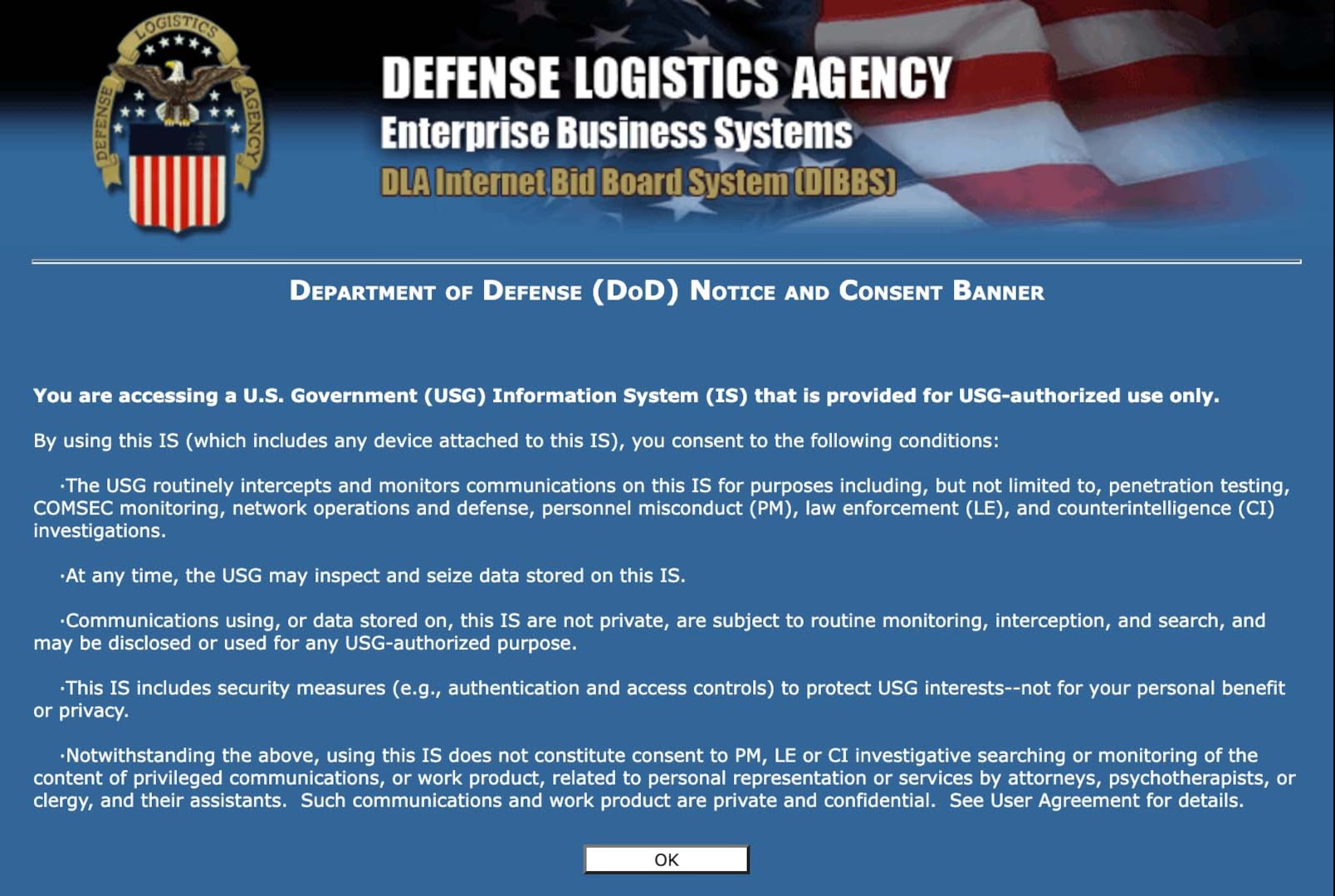 DIBBS homepage screenshot