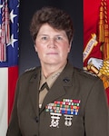 U.S. Marine Corps LtGen Loretta Reynolds, Deputy Commandant of Information, takes an official command portrait at the Pentagon, Washington D.C., July 9th, 2018.