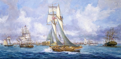 Painting of US Revenue Cutter during Nullification Crisis.