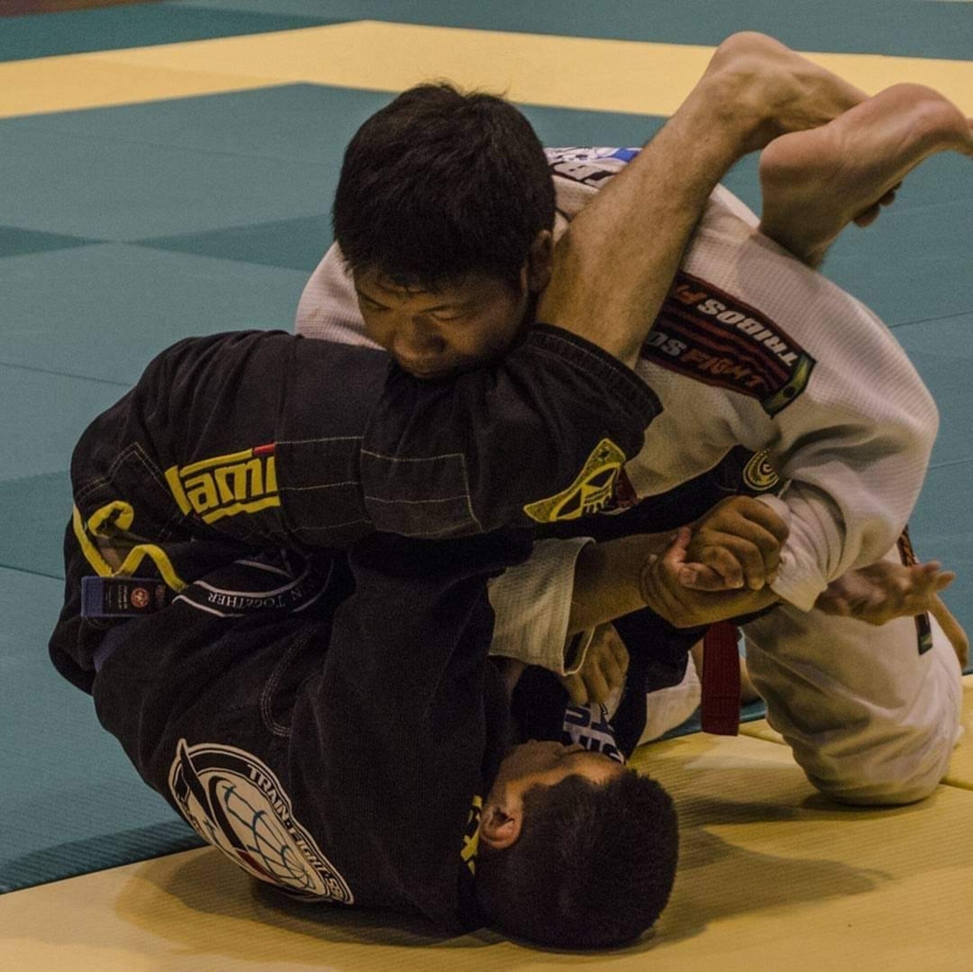 Tech. Sgt. Kazuhito Ikematsu, 607th Material Maintenance Squadron, grapples during the All Japan Jiu Jitsu Championship in Tokyo, Japan, in  2017. He has been practicing the martial art for more than a decade. (Courtesy Photo)