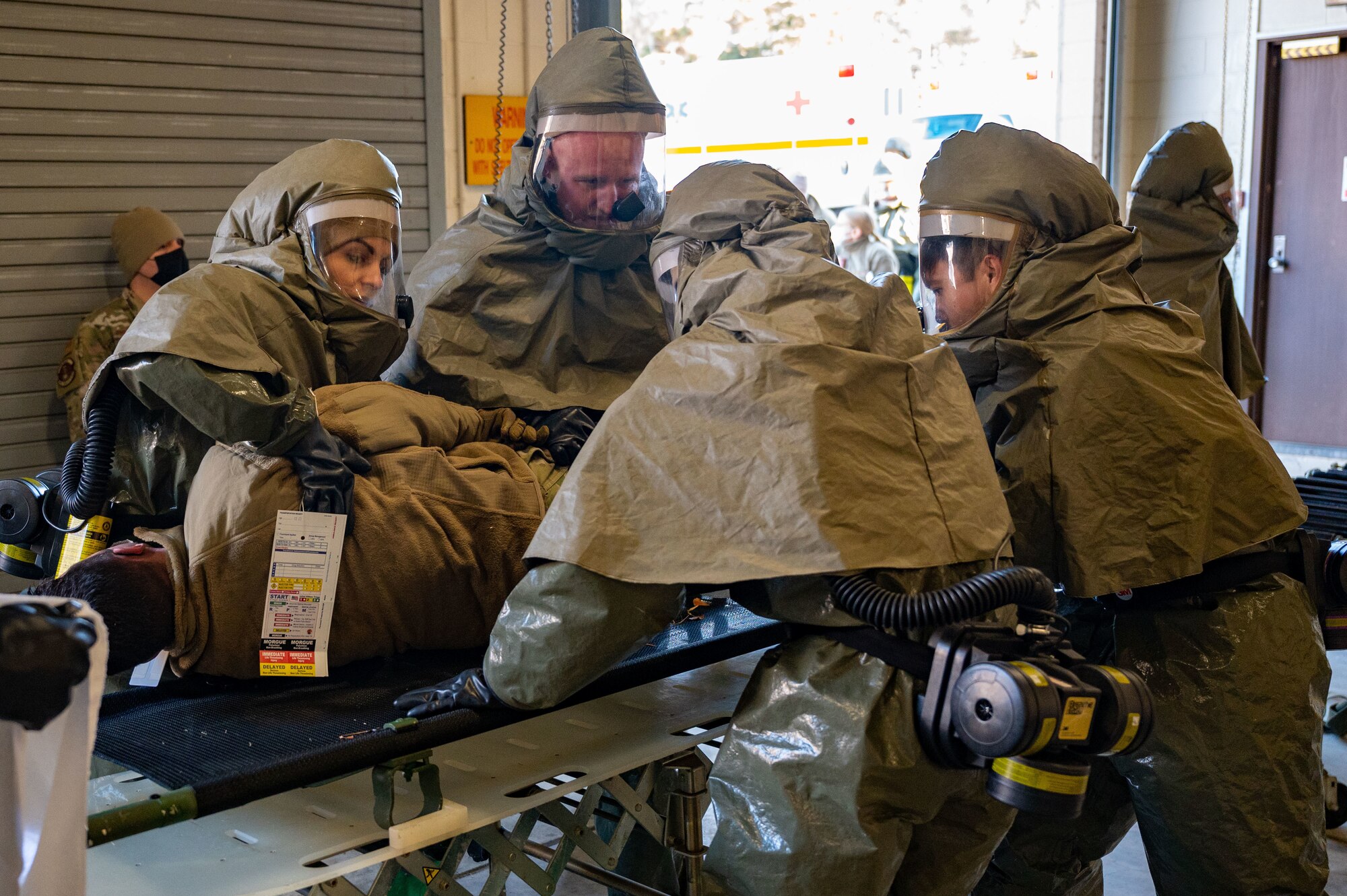 Decontamination training ensures the 8th MDG is ready and proficient at responding to potential Wolf Pack casualties.