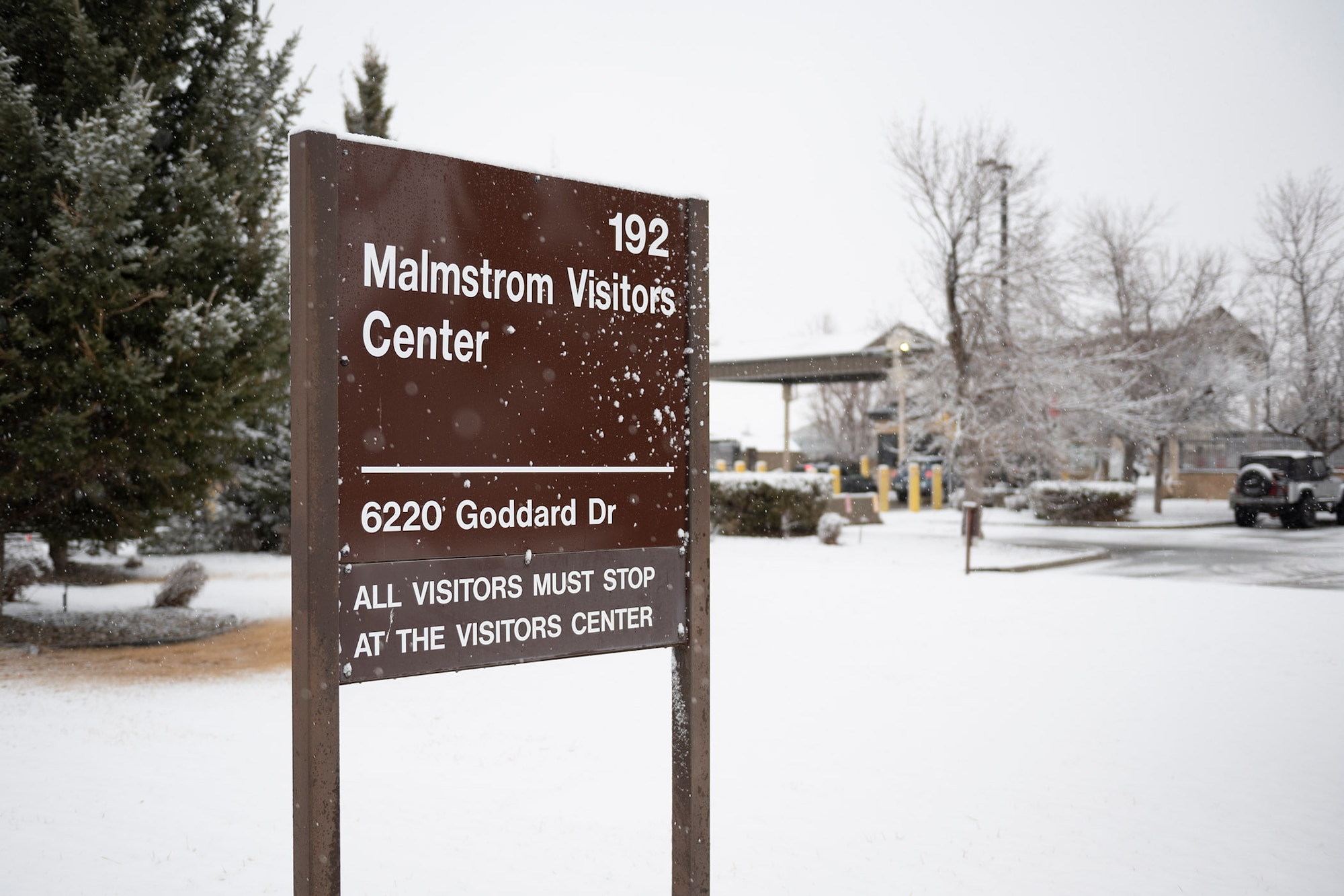 A photo of the Visitor's Center at Malmstrom Air Force Base, Mont. Feb. 15, 2022. (U.S. Air Force photo by Airman 1st Class Elijah Van Zandt)