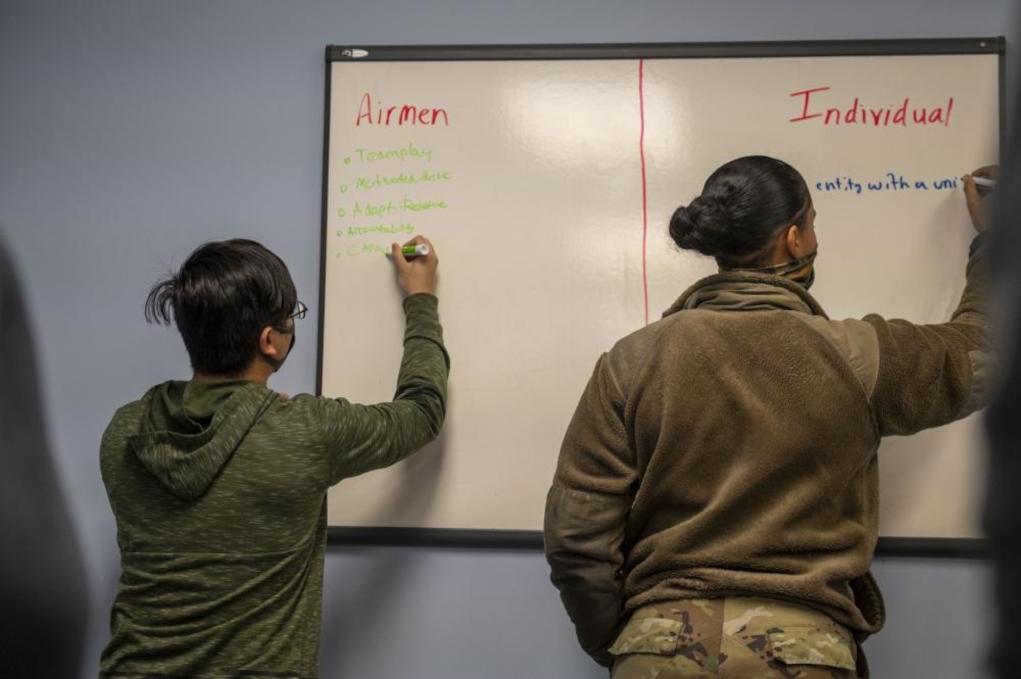 Airmen from the 4th Fighter Wing participate in Airpower Leadership Academy activities at Seymour Johnson Air Force Base, North Carolina, Jan. 12, 2022.