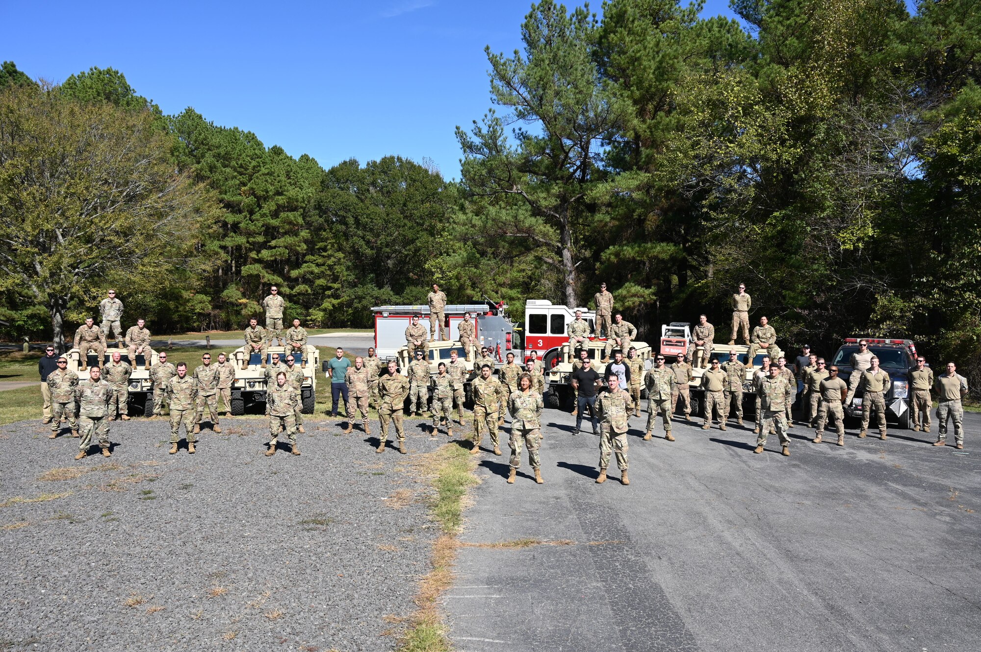 Airmen pose for a group photo