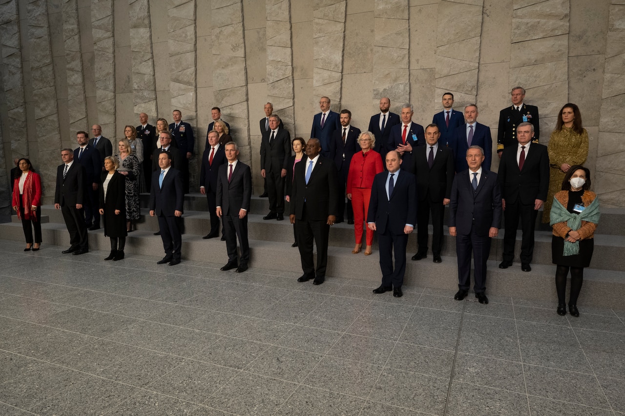 A large group poses for a photo.