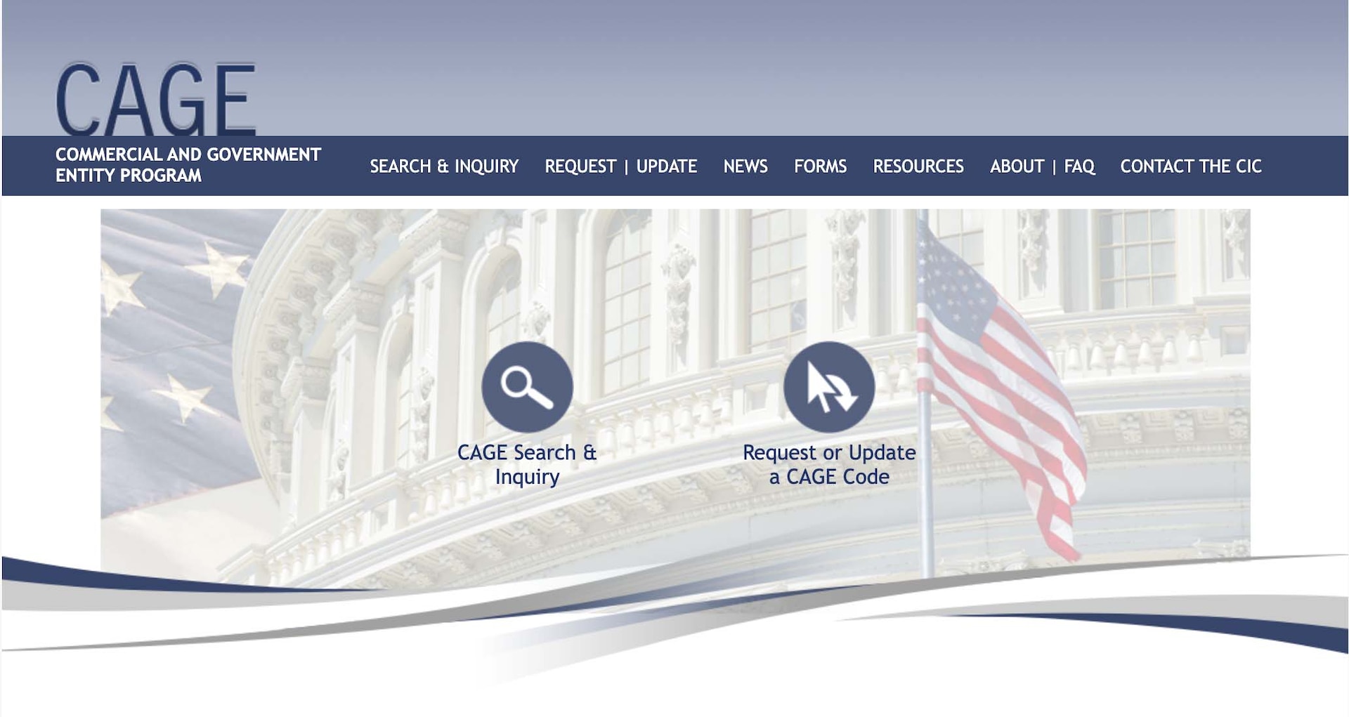 CAGE website screenshot