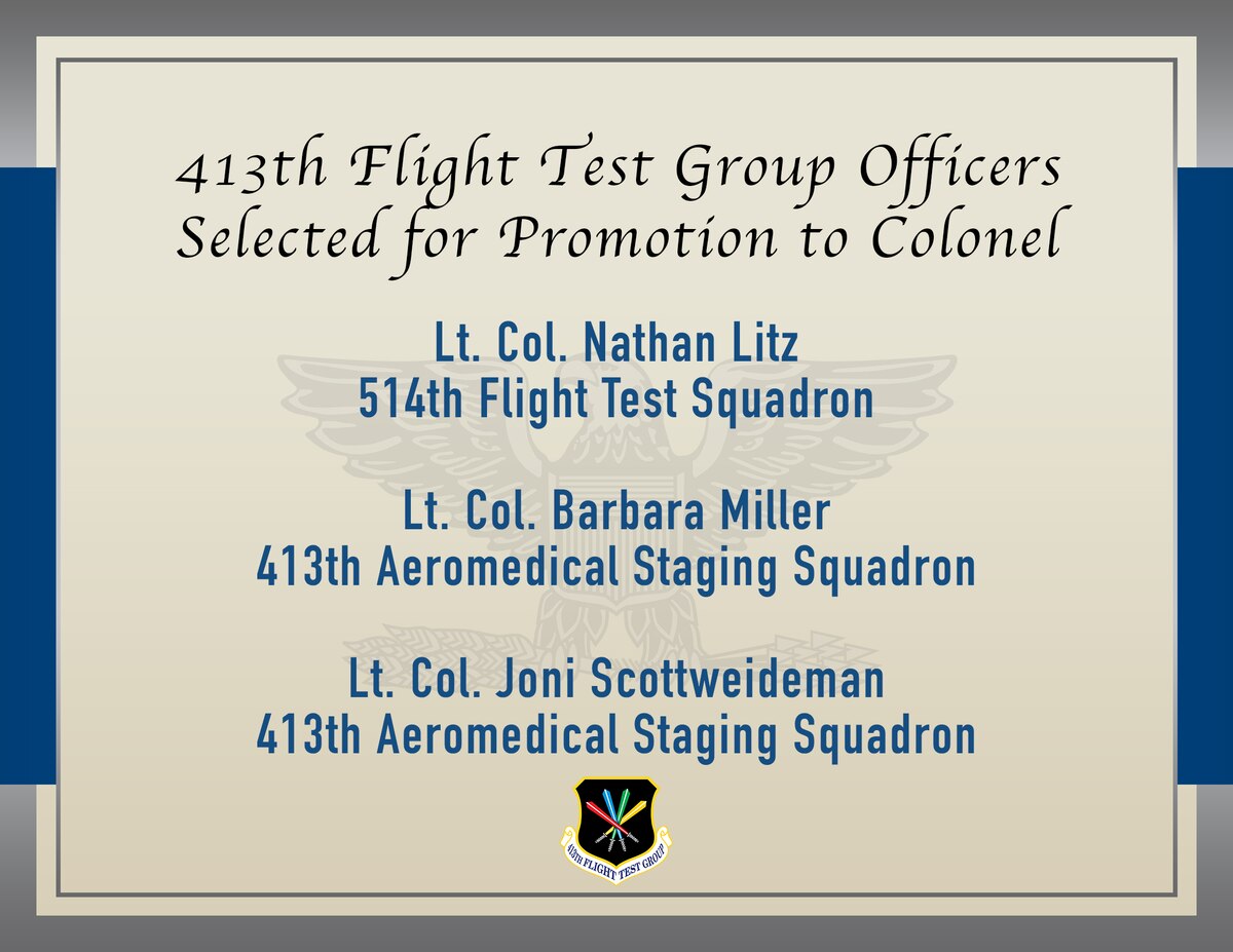 HQ ARPC announces Reserve Colonel promotions > 413th Flight Test Group > News