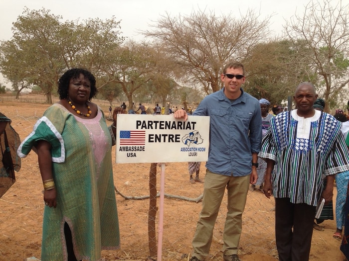 During a deployment in Burkina Faso, French Language Enabled Airman Program Scholar Maj. James Beard helped with an Embassy program to provide a well in a village. (Courtesy photo)
