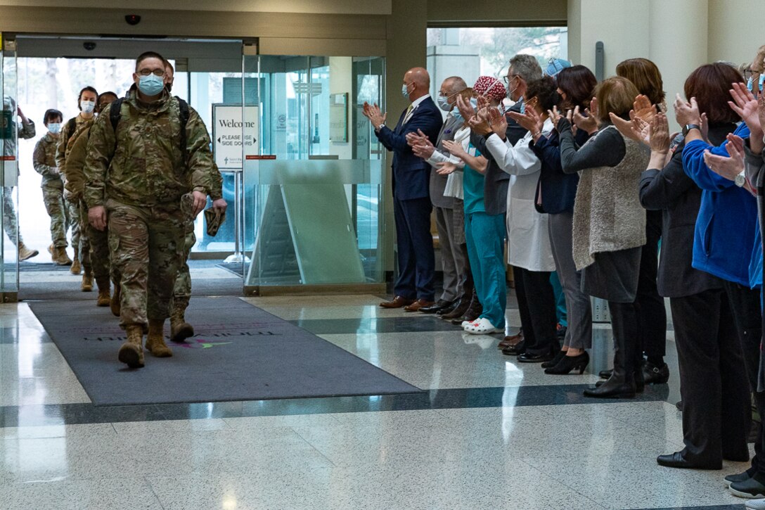 Air Force medical teams tracked by the 64th AEG arrive at US hospitals