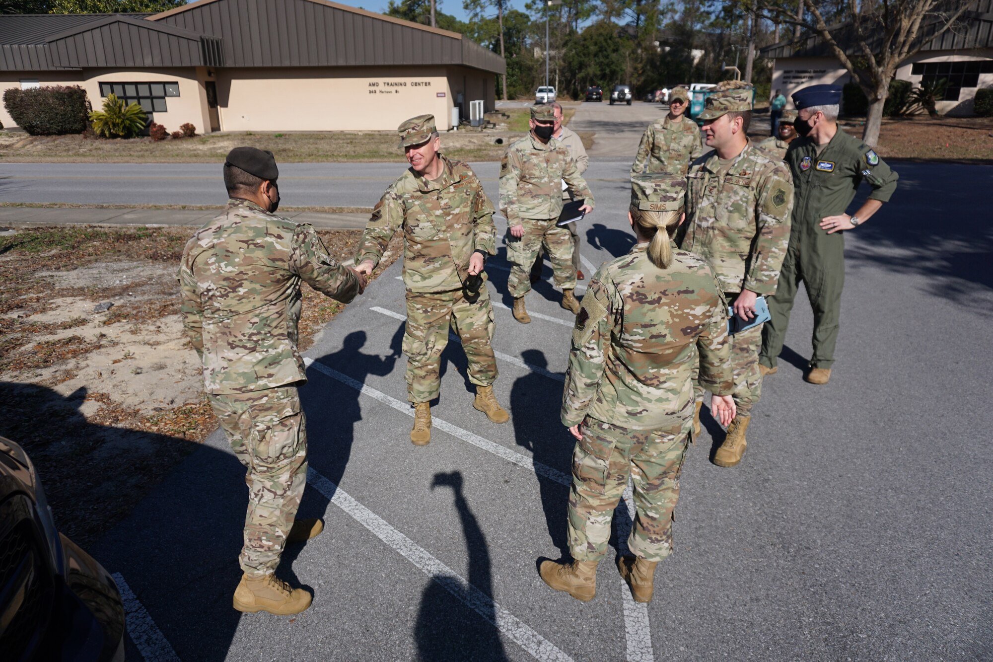 U.S. Air Force Airmen brief USAFWC vice commander