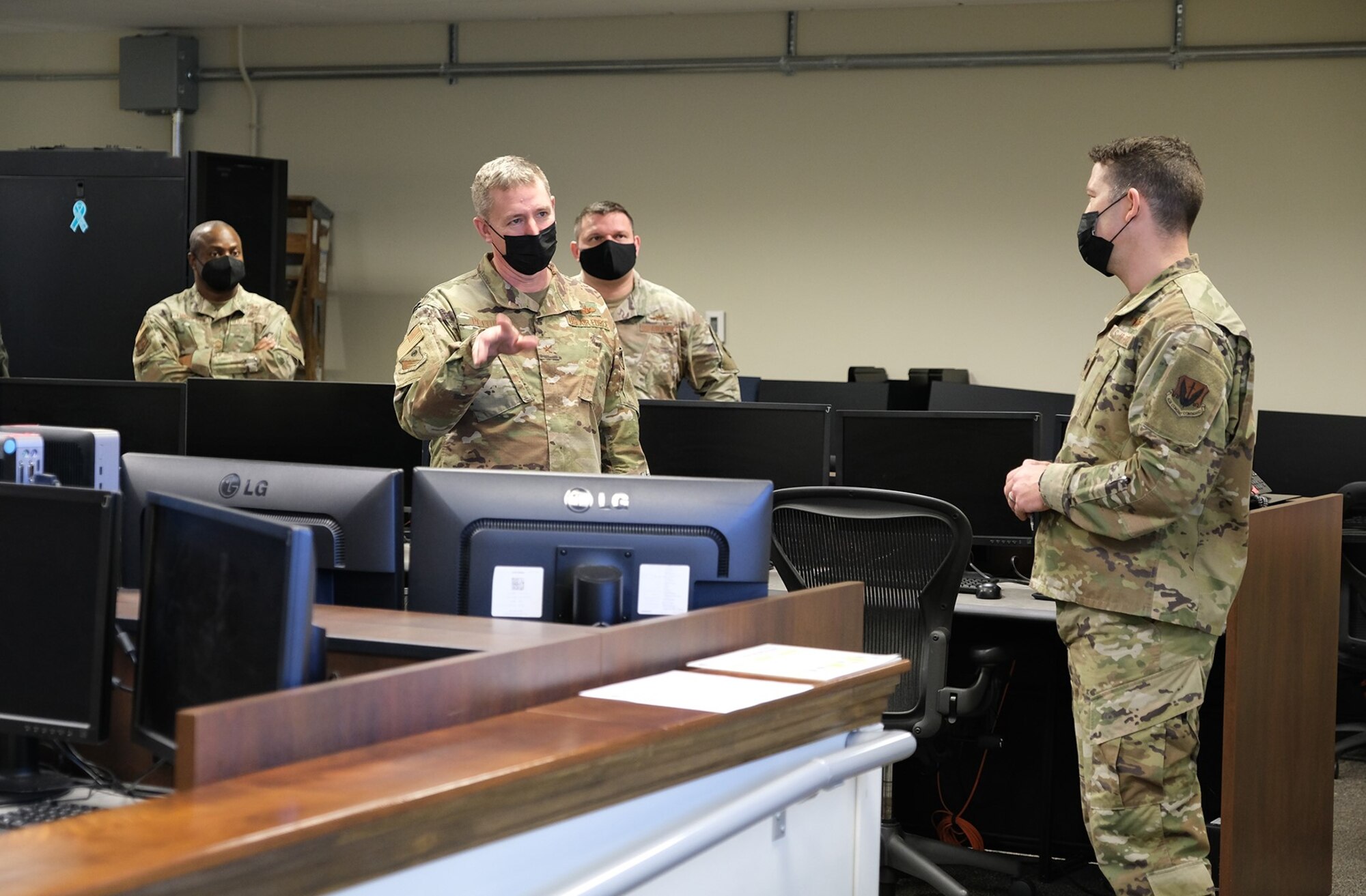 U.S. Air Force Airmen brief USAFWC vice commander