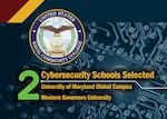 QUANTICO, Va. — The U.S. Naval Community College selected two schools for its Pilot II cybersecurity degree programs Feb. 11, 2022. University of Maryland Global Campus and Western Governors University are both designated as National Security Agency National Centers for Academic Excellence in Cybersecurity institutions, ensuring the naval relevant cybersecurity associate degrees earned by Sailors, Marines, and Coast Guardsmen are from high-quality and military-friendly institutions. Graphic created compositing shapes, texts and images. (U.S. Navy graphic illustration by Chief Mass Communication Specialist Xander Gamble)