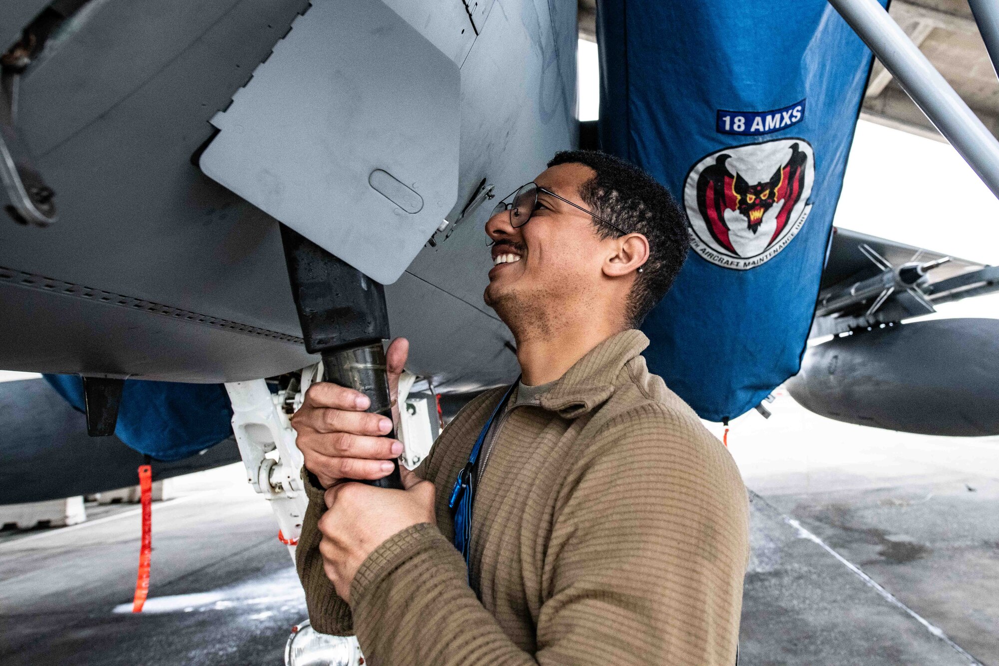 44th AMU maintainer checks F-15.