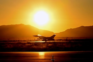 An F-16 Viper assigned to the 8th Fighter Squadron lands