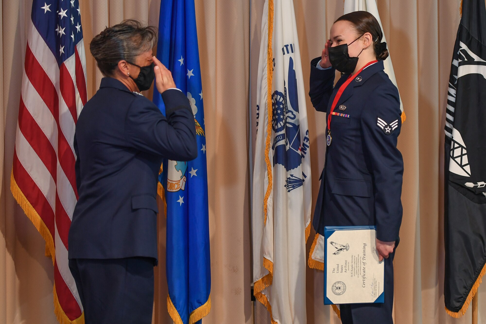 Installation commander salutes Airman